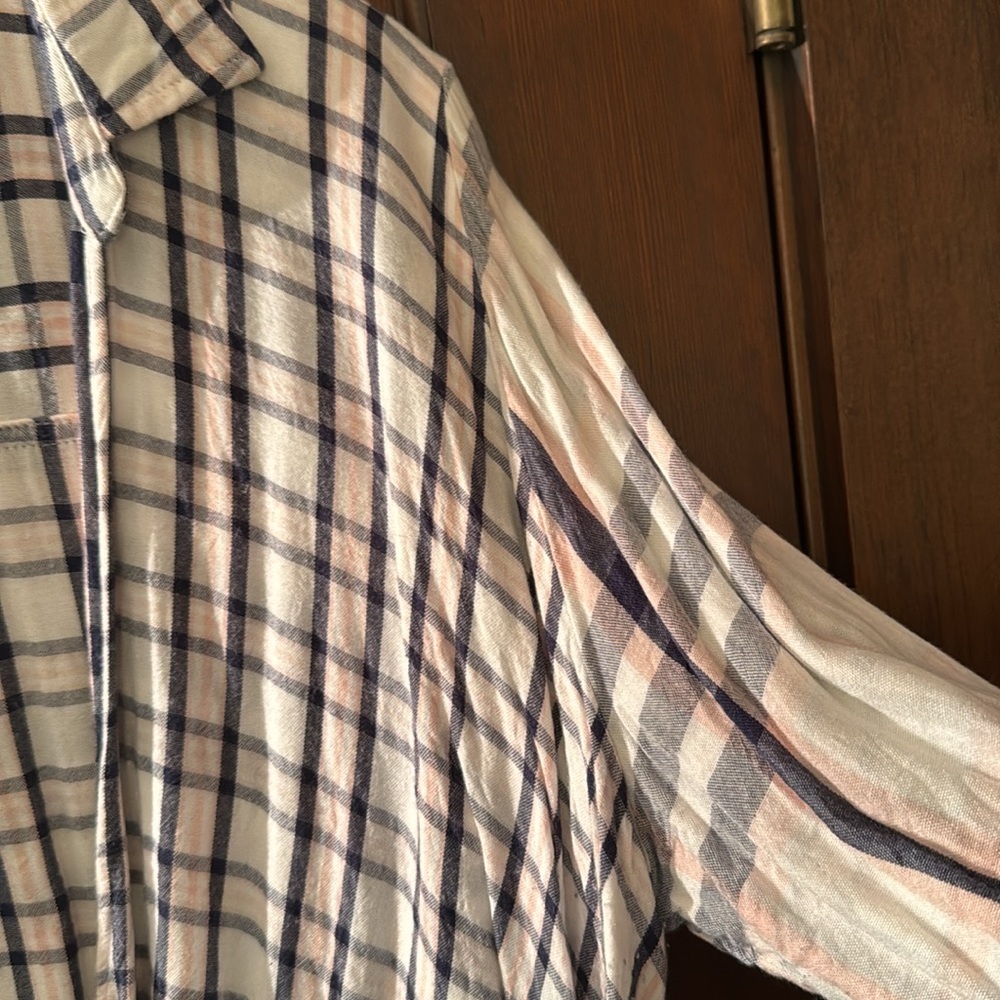 Krazy Kat Plaid Wrapped Draped Top - Picture 4 of 9